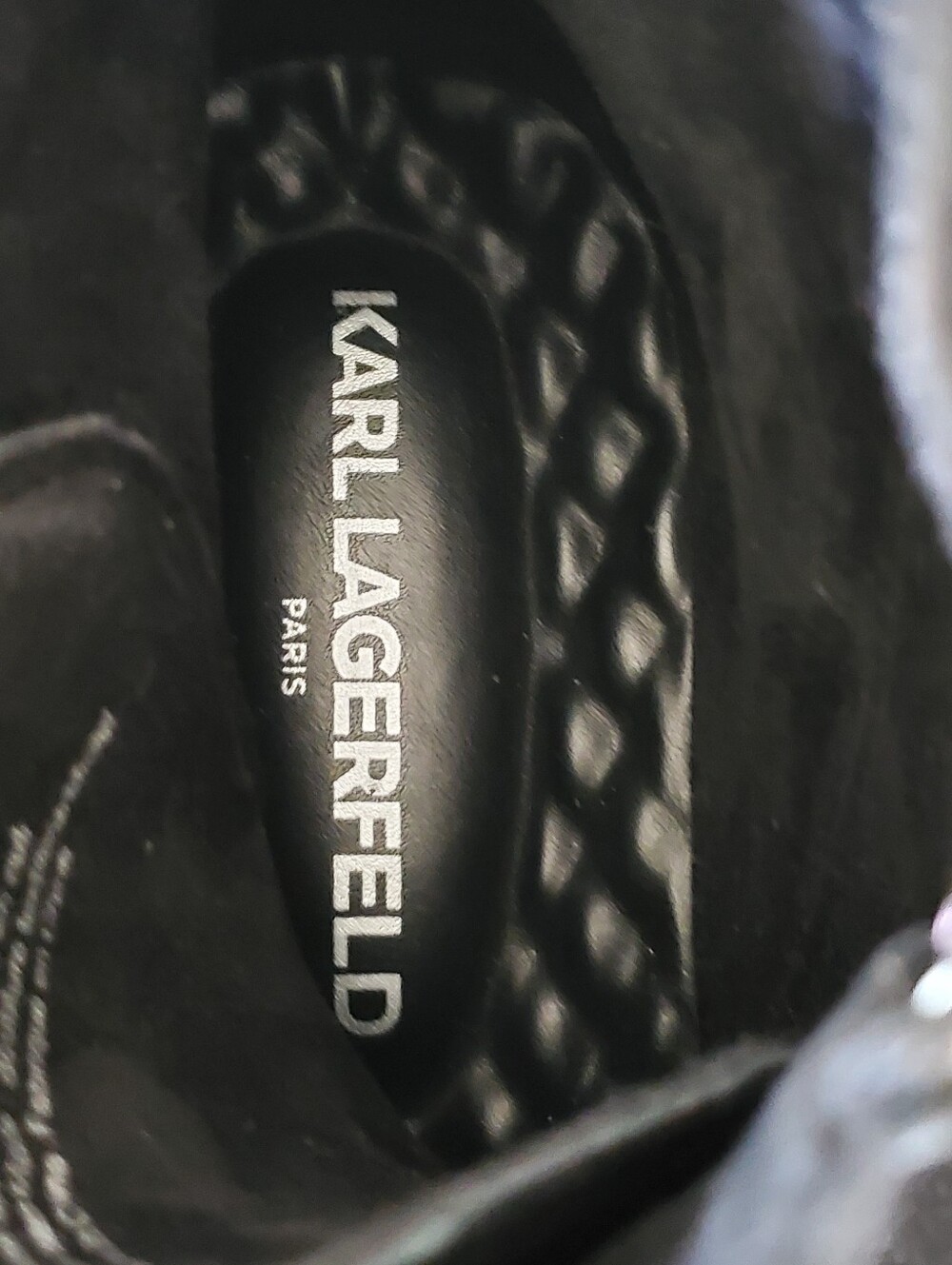 Karl Lagerfeld Paris Black Suede Nubuck Leather High Top Zipper Sneakers - Picture 6 of 14
